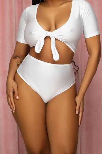 White High Waisted Bottoms